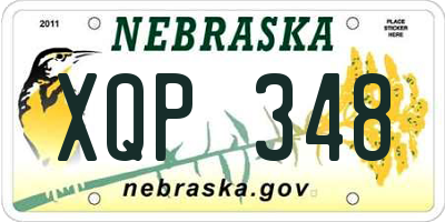 NE license plate XQP348
