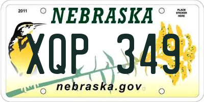 NE license plate XQP349