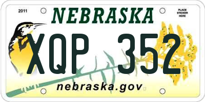 NE license plate XQP352