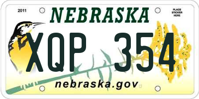 NE license plate XQP354