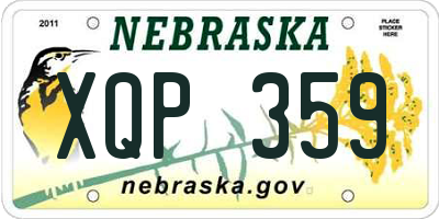 NE license plate XQP359
