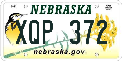 NE license plate XQP372