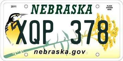 NE license plate XQP378