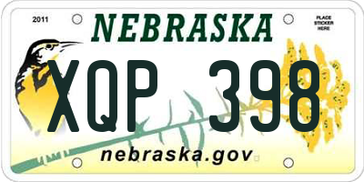 NE license plate XQP398