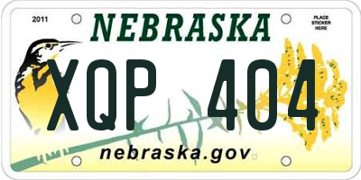 NE license plate XQP404
