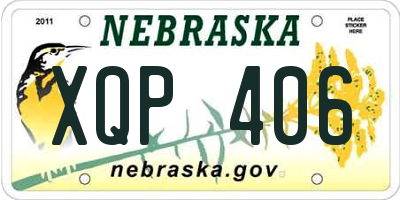 NE license plate XQP406