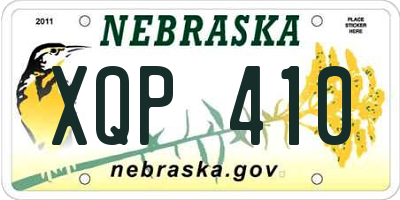 NE license plate XQP410
