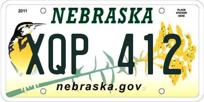NE license plate XQP412
