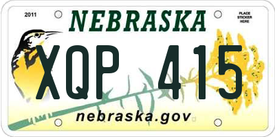 NE license plate XQP415