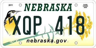 NE license plate XQP418