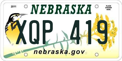 NE license plate XQP419