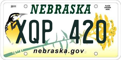 NE license plate XQP420
