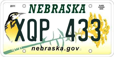 NE license plate XQP433