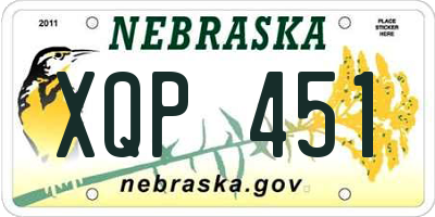 NE license plate XQP451