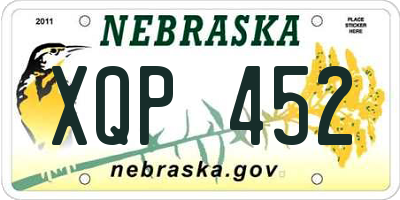 NE license plate XQP452