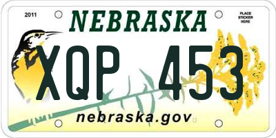 NE license plate XQP453