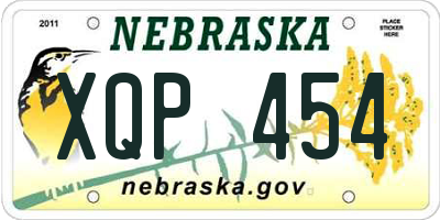 NE license plate XQP454