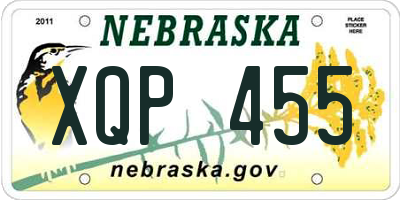 NE license plate XQP455