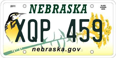 NE license plate XQP459