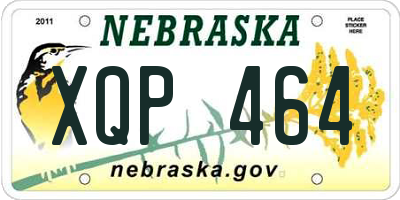 NE license plate XQP464