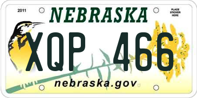 NE license plate XQP466