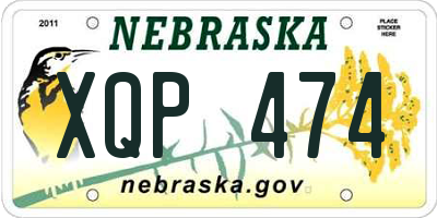 NE license plate XQP474
