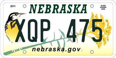 NE license plate XQP475