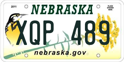 NE license plate XQP489