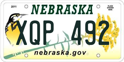 NE license plate XQP492