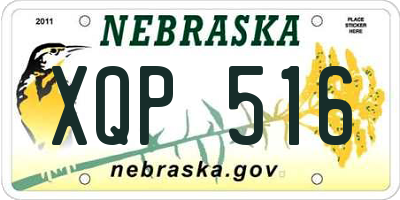 NE license plate XQP516