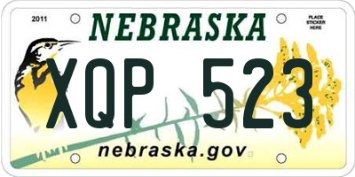 NE license plate XQP523