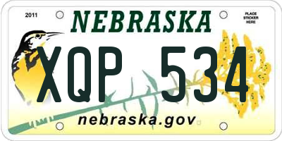 NE license plate XQP534