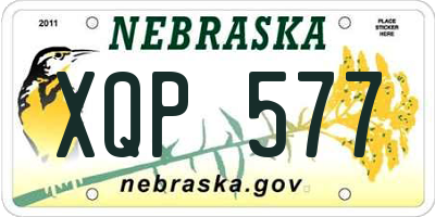 NE license plate XQP577