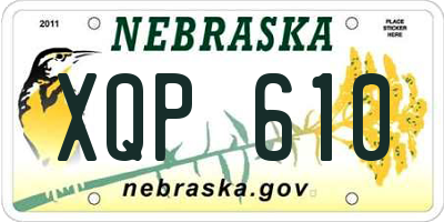 NE license plate XQP610