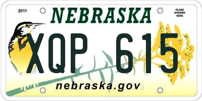 NE license plate XQP615