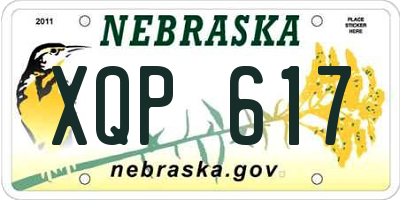 NE license plate XQP617
