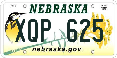 NE license plate XQP625