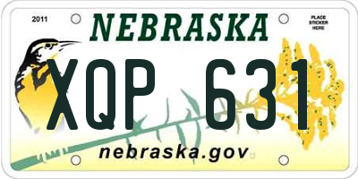 NE license plate XQP631