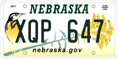 NE license plate XQP647