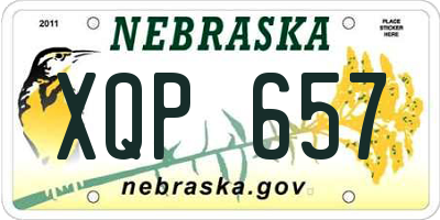 NE license plate XQP657