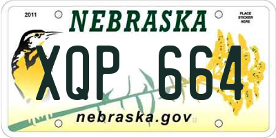 NE license plate XQP664
