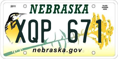 NE license plate XQP671
