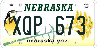 NE license plate XQP673