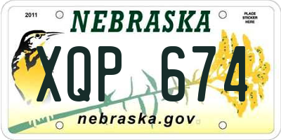 NE license plate XQP674