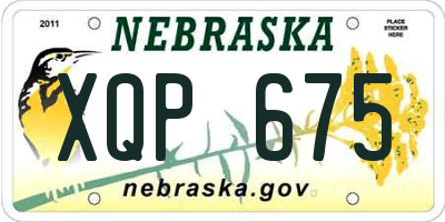 NE license plate XQP675
