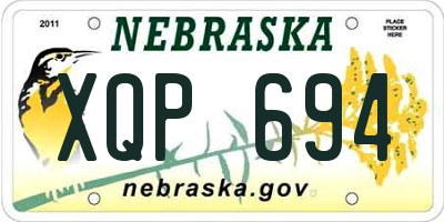 NE license plate XQP694