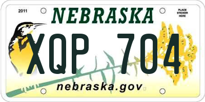 NE license plate XQP704