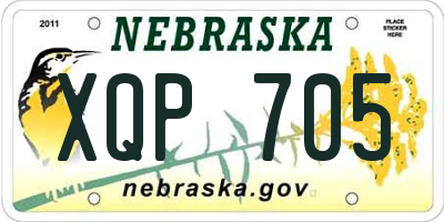 NE license plate XQP705