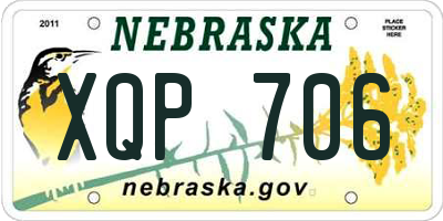 NE license plate XQP706
