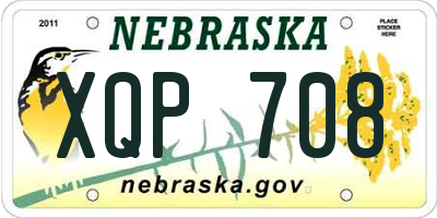 NE license plate XQP708